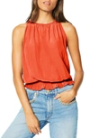 Ramy Brook Lauren Smock Waist Sleeveless Top In Glow