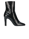 Saint Laurent 90mm Jane Croc Embossed Leather Boots