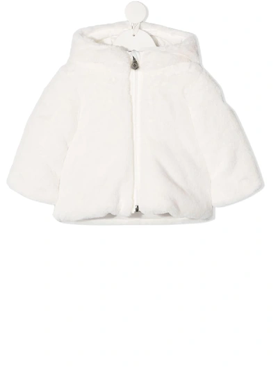 Moncler Babies' Fluffy Feather Down Coat In White