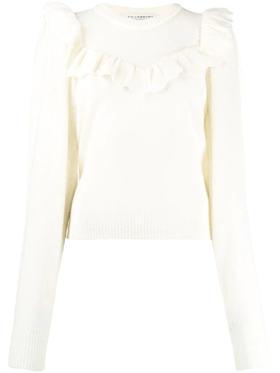 Philosophy Di Lorenzo Serafini Ruffle-trimmed Sweater In White