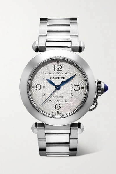 Cartier Pasha De  Automatic 35mm Stainless Steel Watch In Metallic