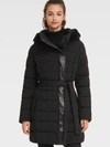 DKNY DKNY WOMEN'S BELTED PUFFER WITH FAUX FUR TRIMMED HOOD -,74674938