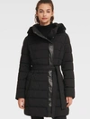 DKNY DKNY WOMEN'S BELTED PUFFER WITH FAUX FUR TRIMMED HOOD -,74674995
