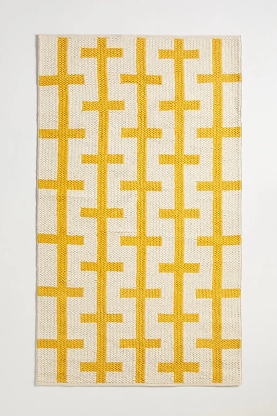 Anthropologie Handwoven Boone Rug In Yellow