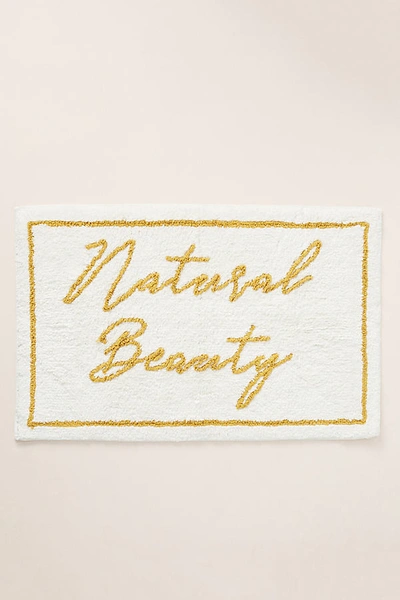 Anthropologie Natural Beauty Bath Mat In Yellow