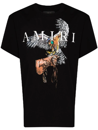 Amiri Falcon Print T-shirt In Black