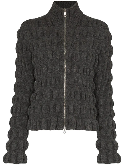 Molly Goddard Zita Zip-up Cardigan In Grey