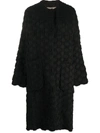 UMA WANG POLKA DOT KNIT COCOON COAT