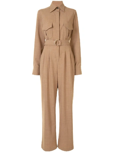 Anna Quan Women's Coda Belted Wool-blend Jumpsuit In Camel