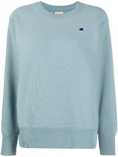 Champion Embroidered Logo Sweatshirt In Blue