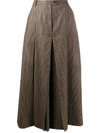 MAISON MARGIELA CHECK PLEATED MID-LENGTH SKIRT