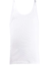 Dolce & Gabbana Dolce&gabbana White Ribbed Cotton Tank Top In White