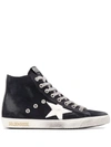 Golden Goose Francy Distressed Suede High-top Sneakers In Blue