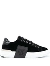 PHILIPP PLEIN CHUNKY SOLE VELVET TRAINERS