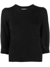 BYTIMO RIB-TRIMMED KNITTED TOP