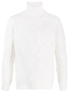 DONDUP ROLL-NECK CABLE KNIT JUMPER