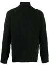 DONDUP ROLL-NECK CABLE KNIT SWEATER