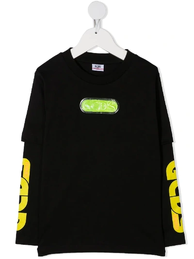 Gcds Kids' Logo Sweatshirt In Black