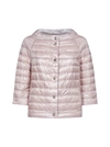 Herno Reversible Quilted Nylon Short Down Jacket In Rosa Candy Acciaio