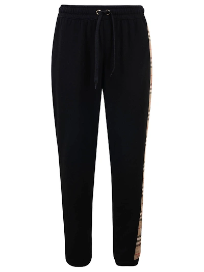 Burberry Side Check Logo Detail Track Pants In Black