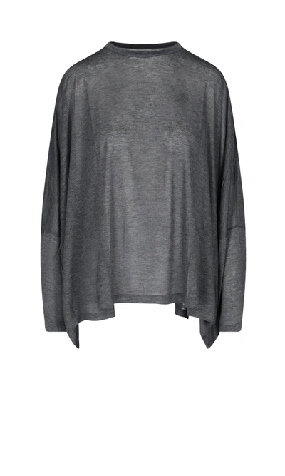 Mm6 Maison Margiela Semi-transparent T-shirt In Grey