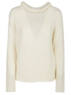 Dondup Pointelle-knit Wool Blend Sweater In White