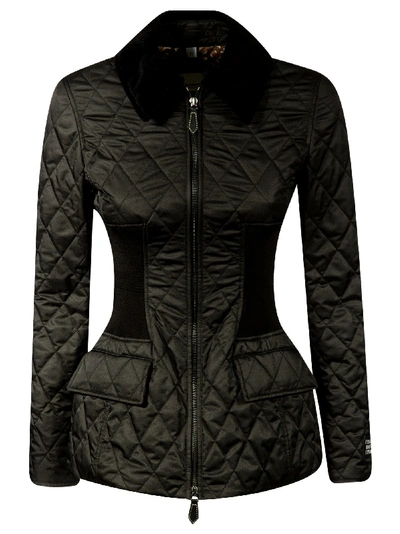 Burberry Quilted Fitted Jacket In Black