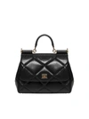 DOLCE & GABBANA SICILY MEDIUM QUILTED LEATHER BAG,11515773