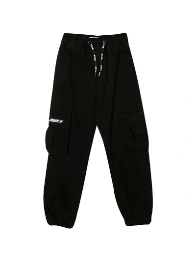 Msgm Kids' Black Trousers In Nero