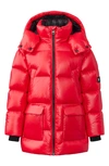 Mackage Unisex Detachable Hood Down Kennie Jacket - Big Kid In Red