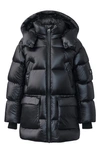 Mackage Kids' Kennie Down Hooded Puffer Coat In Black