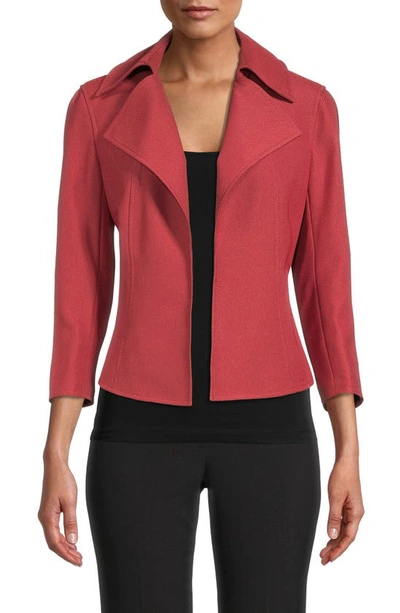 Anne Klein Wide Collar Stretch Twill Jacket In Cinnamon/ Anne Black