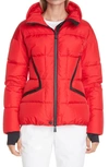 Moncler Dixence Water Repellent Down Puffer Ski Jacket In 453 Dark Red