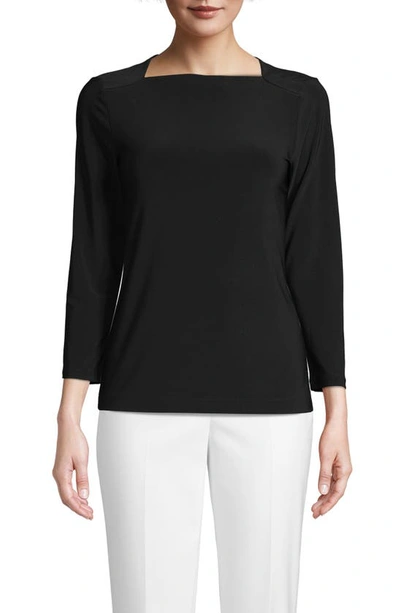 Anne Klein Boat Neck Top In Black