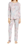 Flora Nikrooz Katelyn Printed Knit Pj Set In Grey