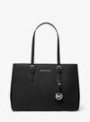 Michael Kors Jet Set Travel Small Saffiano Leather Top-zip Tote Bag In Black