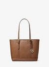Michael Kors Jet Set Travel Small Saffiano Leather Top-zip Tote Bag In Brown