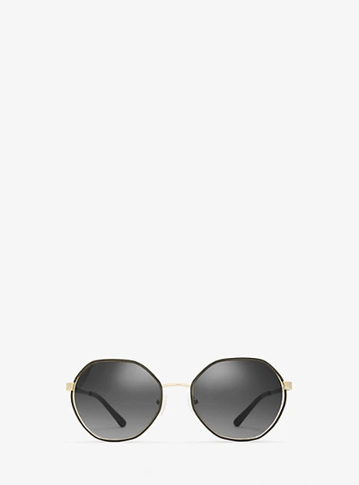 Michael Kors Mk1072 57 Porto Metal Irregular-frame Sunglasses In Black