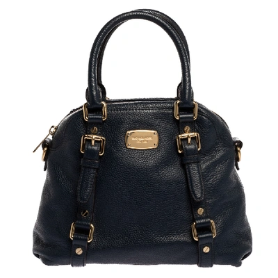 Pre-owned Michael Kors Michael  Dark Blue Leather Bedford Satchel