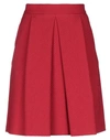 Hanita Knee Length Skirts In Red