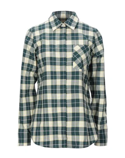 Burberry Checked Shirt In Green