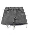 Off-white Frayed Printed Denim Shorts In Black