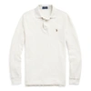 Polo Ralph Lauren White Long Sleeve Cotton Polo In Black Marl Heather/white