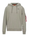 Alpha Industries Hooded Sweatshirt In Green