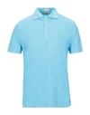 Drumohr Polo Shirts In Sky Blue