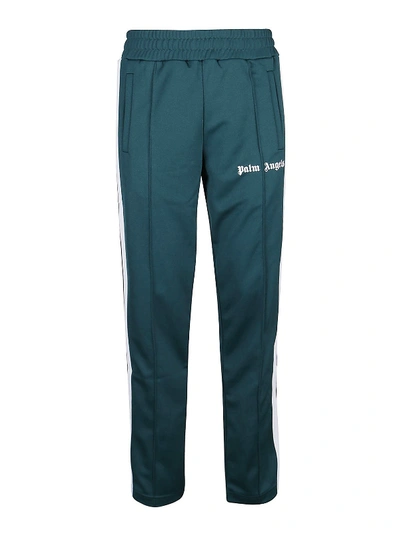 Palm Angels Contrasting Band Track Pants In Green