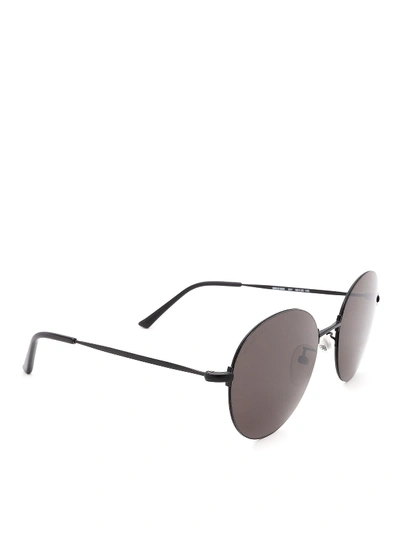 Balenciaga Round Sunglasses In Black