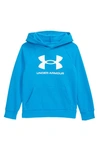 Under Armour Kids' Big Boys Rival Fleece Hoodie In Electric Blue/ Onyx White