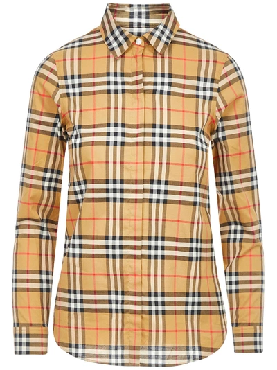 Burberry Shirt In Antique Yellow