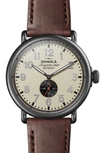 SHINOLA 'THE RUNWELL' LEATHER STRAP WATCH, 47MM,S0120194493